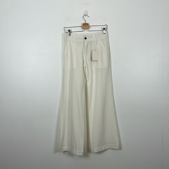 Flamingo Womens S Business Casual Wide Leg 4 Pocket Stretch Linen Blend Trouser - Picture 1 of 8